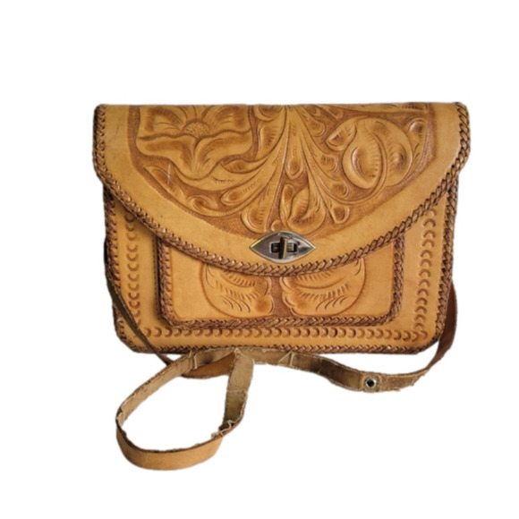 Handbags - Vintage Hand Tooled Leather Purse